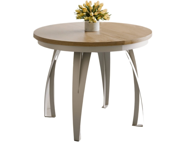 Designerski stół na metalowej podstawie LUGOS DĄB HIKORA