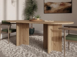 Modny stół dąb artisan owalny do nowoczesnej jadalni SANAS