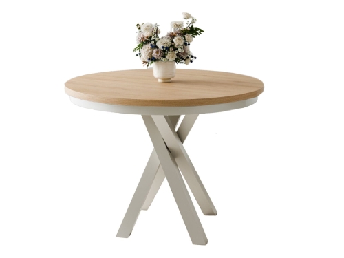 Okrągły stół do jadalni z funkcją rozkładania LOFTO DĄB HIKORA