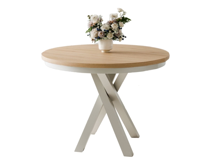 Okrągły stół do jadalni z funkcją rozkładania LOFTO DĄB HIKORA