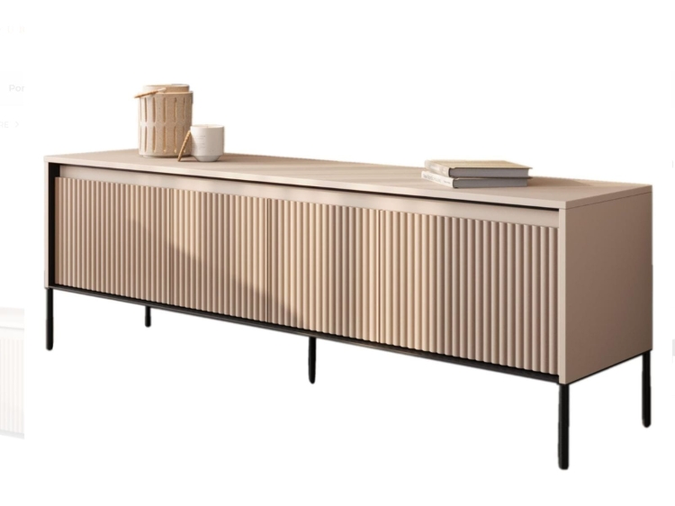 Stylowa szafka pod telewizor z ryflowanym frontem FLORES