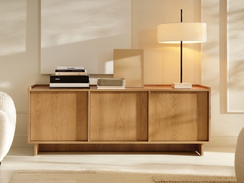 Szafka RTV dąb karmel w stylu japońskim KELLOS