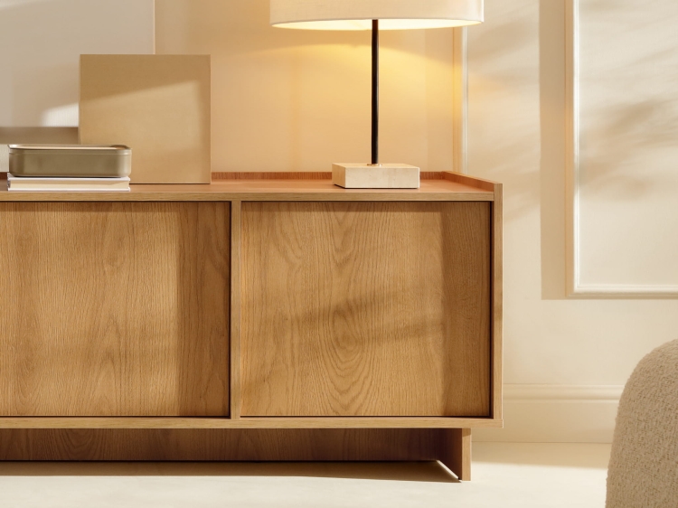 Szafka RTV dąb karmel w stylu japońskim KELLOS