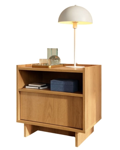 Minimalistyczny stolik nocny do sypialni japandi KELLOS