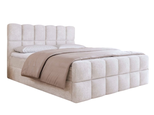 Białe łóżko kontynentalne bubble baranek ARUBA