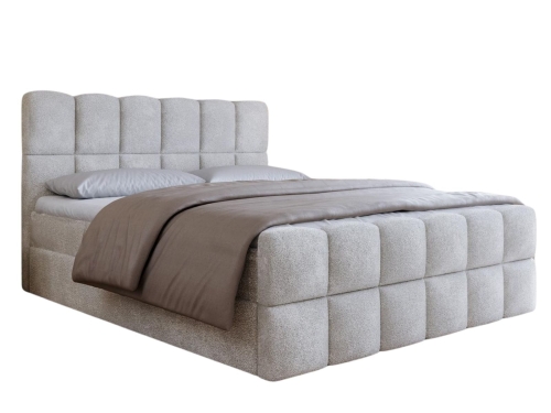 Eleganckie łóżko kontynentalne z pojemnikiem ARUBA SZARE