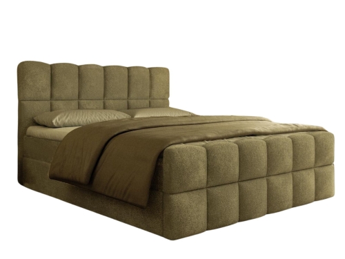Oliwkowe modne łóżko do sypialni kontynentalne ARUBA