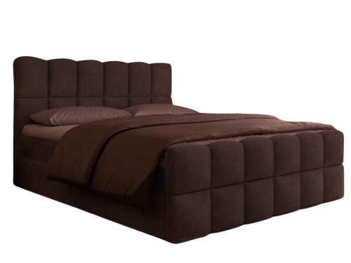 Brązowe łóżko kontynentalne stylowe do sypialni ARUBA