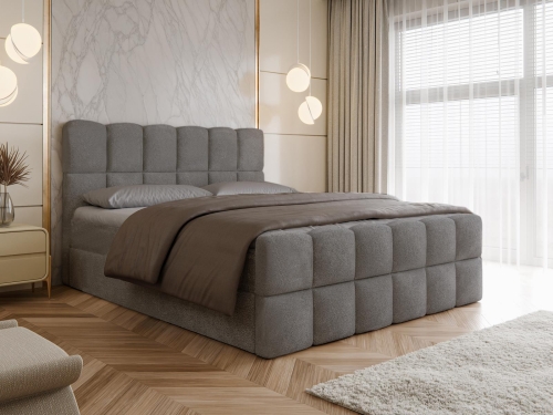 Luksusowe łóżko kontynentalne z pojemnikiem ARUBA GRAFIT
