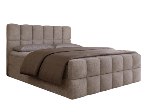 Modne łóżko kontynentalne chmurka ARUBA JASNY BRĄZ