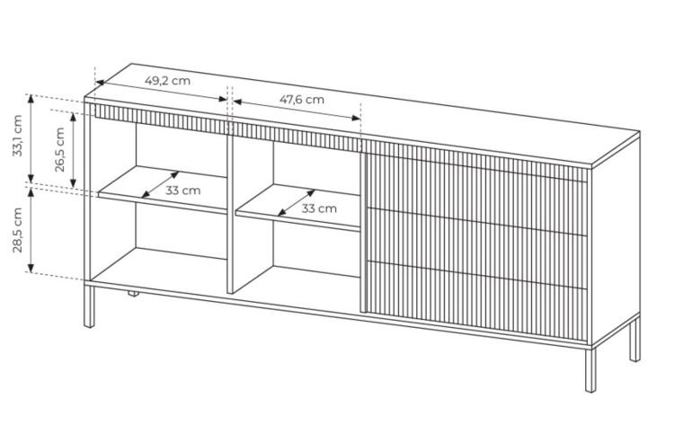Praktyczna komoda z trzema szufladami GAVINS CZARNY