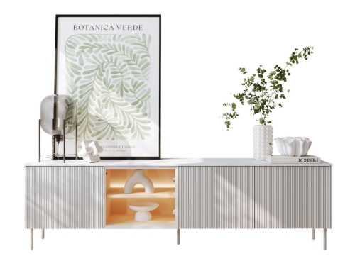 Elegancka Szafka RTV MILA do salonu BIAŁY JEDWAB