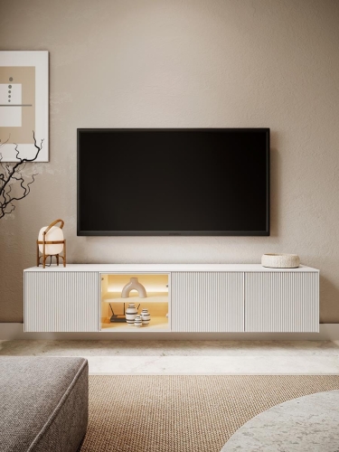 Szafka RTV MILA wisząca 195cm szeroka BIAŁA