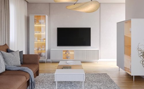 Stolik kawowy z ryflowaniem do salonu MILA