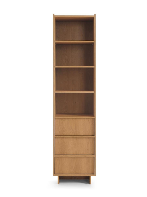 Wąski regał z szufladami w stylu japandi 50cm KELLOS