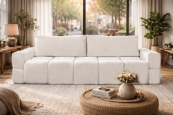 Nowoczesna biała sofa do salonu boucle BIANCA