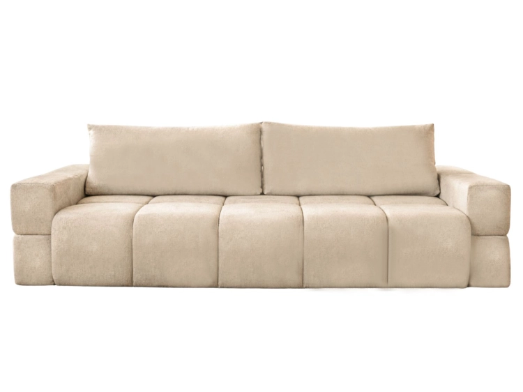 Sofa kremowa tapicerowana rozkładana do pokoju BIANCA