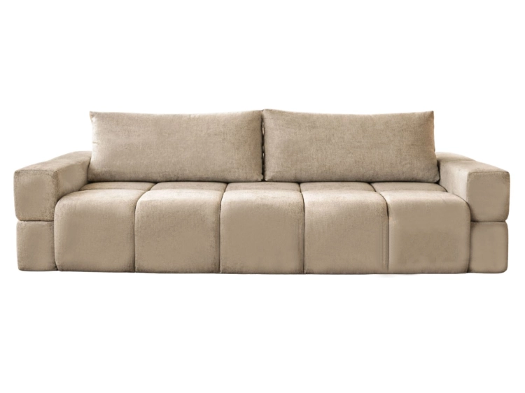 Beżowa sofa tapicerowana z funkcją spania BIANCA