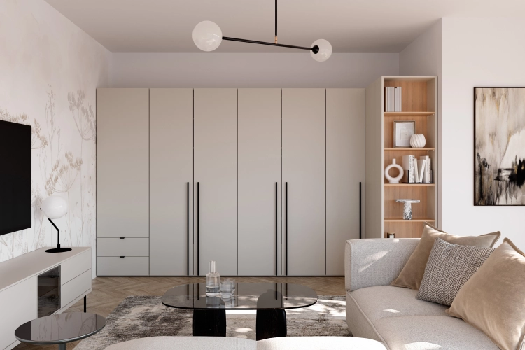 Minimalistyczna szafa w stylu japandi do garderoby FRESCO