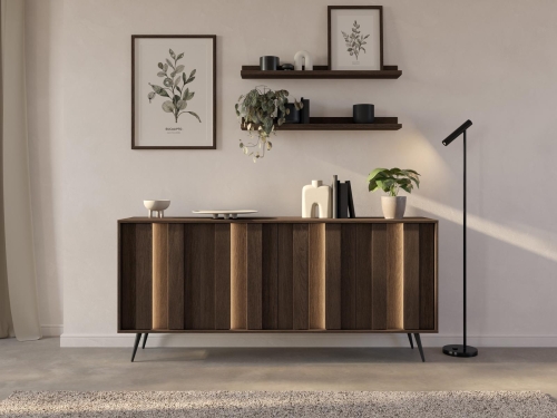 Stylowa komoda do przedpokoju na wysokich czarnych nóżkach PICO