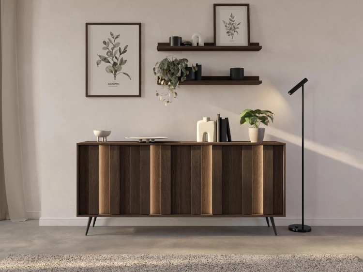 Stylowa komoda do przedpokoju na wysokich czarnych nóżkach PICO