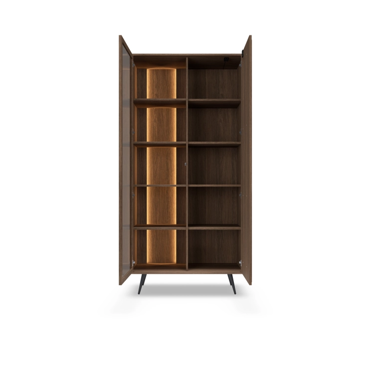 Elegancka witryna z oświetleniem LED PICO DĄB DUNIN