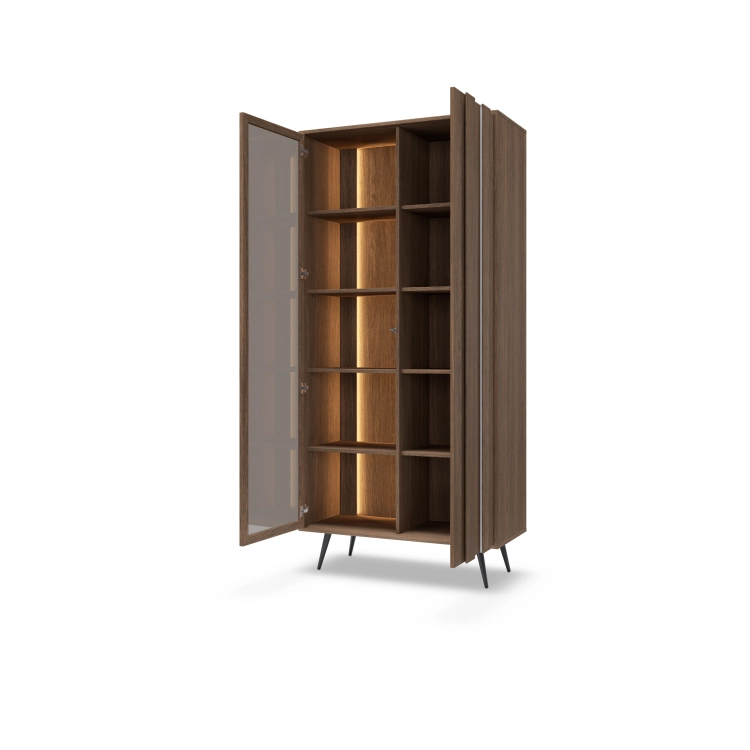 Elegancka witryna z oświetleniem LED PICO DĄB DUNIN