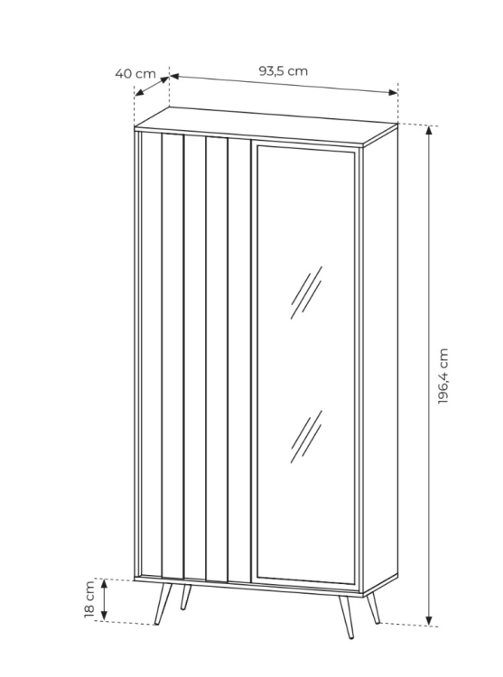 Elegancka witryna z oświetleniem LED PICO DĄB DUNIN