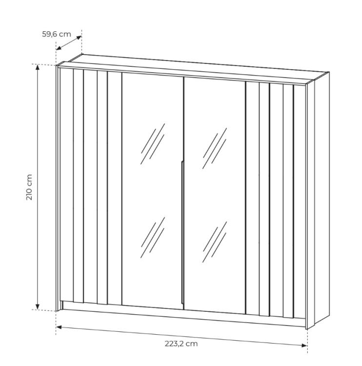 Pojemna szafa z lustrem do sypialni PICO DĄB DUNIN