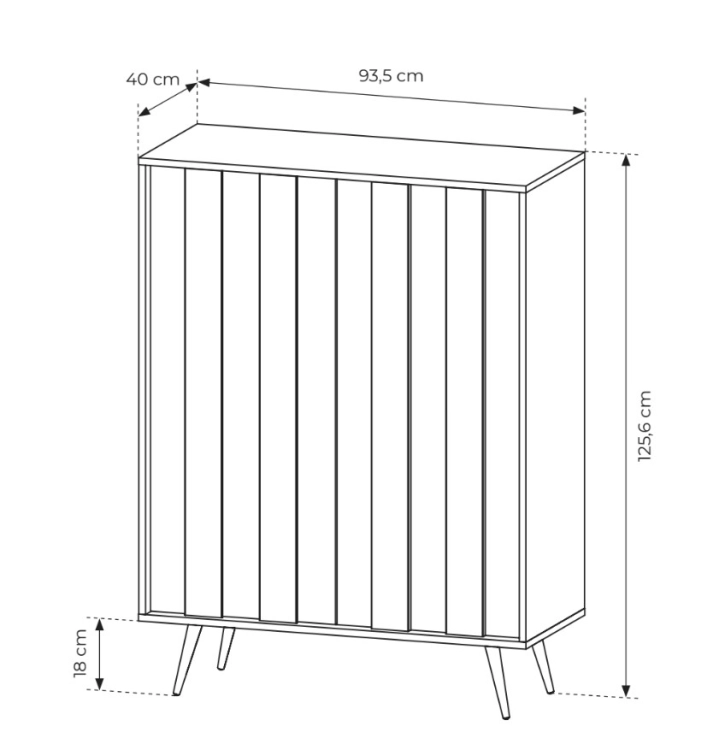 Minimalistyczna komoda do salonu z oświetleniem LED PICO