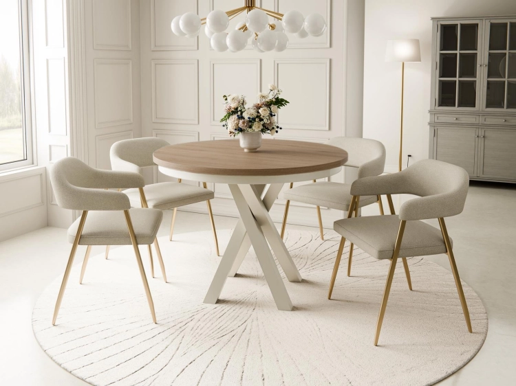 Designerski stół do jadalni na metalowej podstawie LOFTO