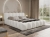 Białe modne łóżko tapicerowane baranek HERME