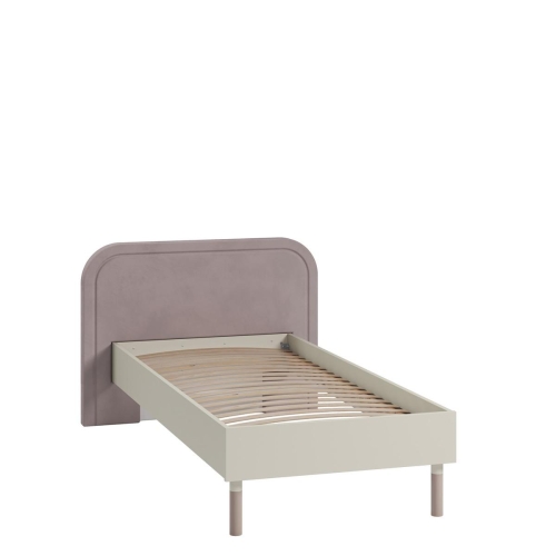 Kaszmirowe łóżko pojedyncze ze stelażem do pokoju młodzieżowego JUNA