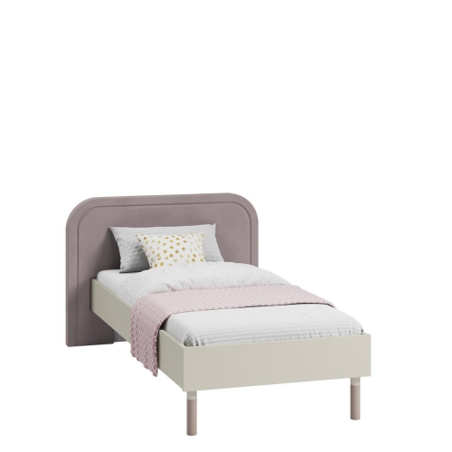 Kaszmirowe łóżko pojedyncze ze stelażem do pokoju młodzieżowego JUNA