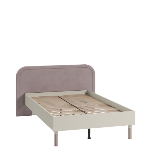 Podwójne łóżko dziecięce ze stelażem w modnym kaszmirowym kolorze JUNA