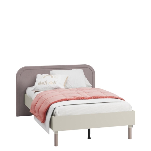 Podwójne łóżko dziecięce ze stelażem w modnym kaszmirowym kolorze JUNA