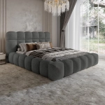 Grafitowe łóżko małżeńskie bąbelkowe ASILA