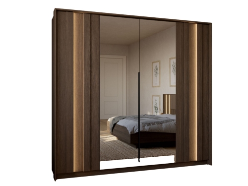 Pojemna szafa z lustrem do sypialni PICO DĄB DUNIN