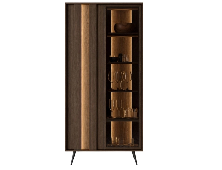 Elegancka witryna z oświetleniem LED PICO DĄB DUNIN