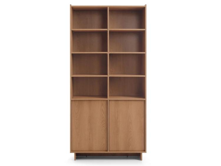 Minimalistyczny regał japandi dąb karmel 246cm KELLOS