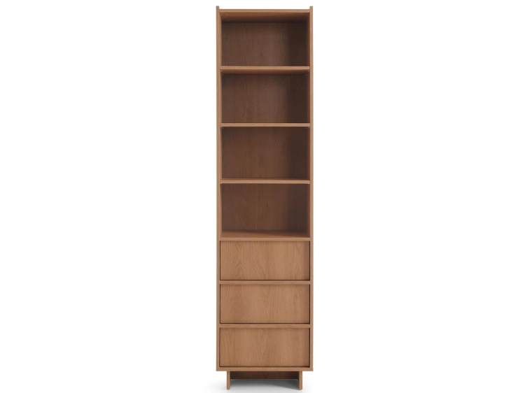Minimalistyczny regał japandi dąb karmel 246cm KELLOS