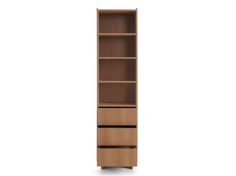 Minimalistyczny regał japandi dąb karmel 246cm KELLOS