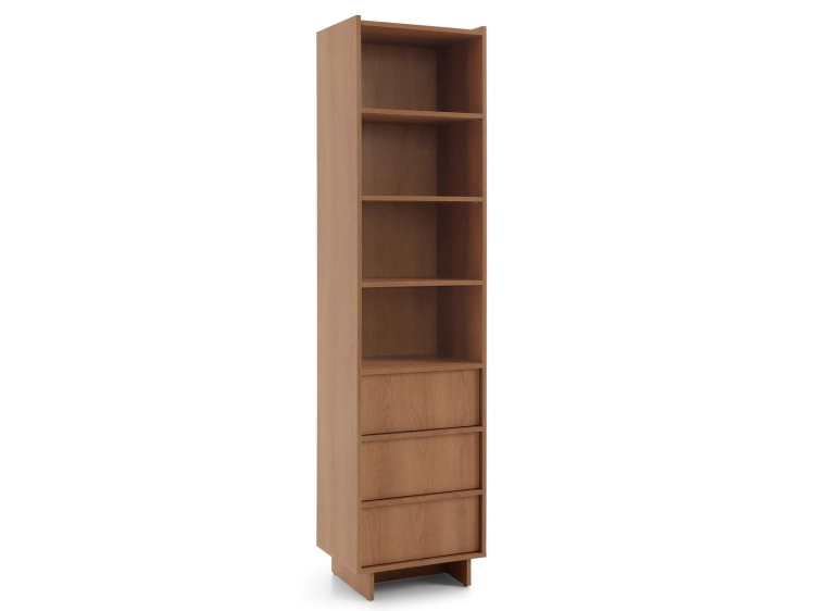Minimalistyczny regał japandi dąb karmel 246cm KELLOS