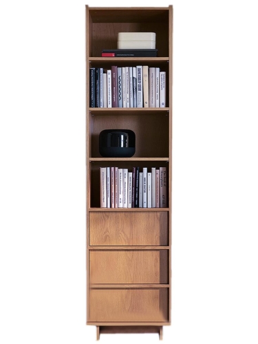 Wąski regał z szufladami w stylu japandi 50cm KELLOS