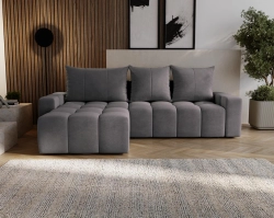 Designerski szary narożnik typu bubble w kształcie L COCO
