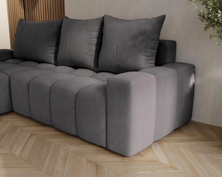 Designerski szary narożnik typu bubble w kształcie L COCO