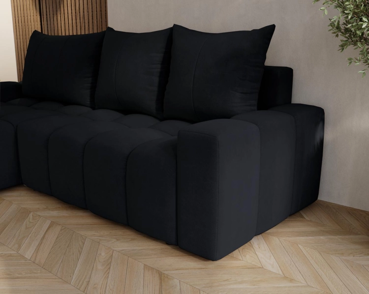 Czarny narożnik do modnego salonu bubble COCO