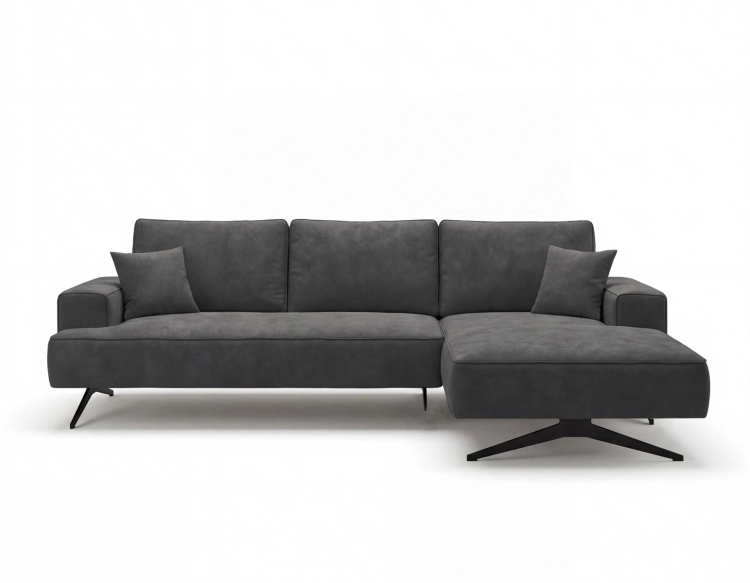 Sofa narożna bez funkcji spania w kolorze grafit TORINO