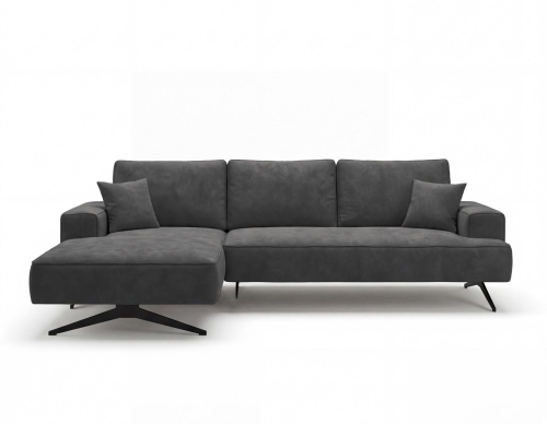 Sofa narożna bez funkcji spania w kolorze grafit TORINO