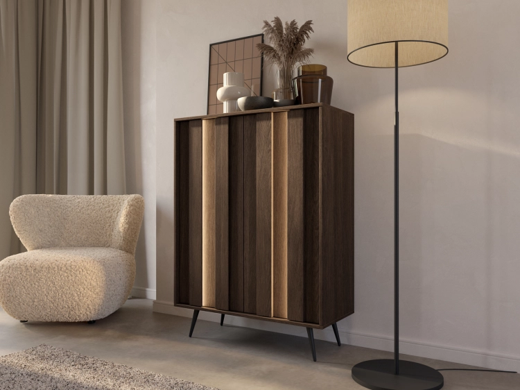 Minimalistyczna komoda do salonu z oświetleniem LED PICO